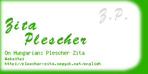 zita plescher business card